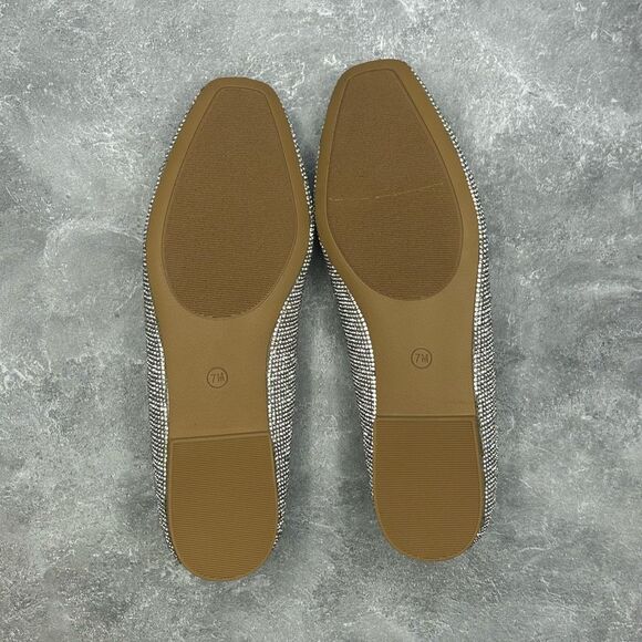NWT Steve Madden Steffie Rhinestone Silver Ballet Flats Size 7 M Bow Detail - Picture 8 of 15